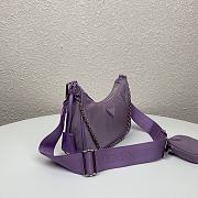 Prada Re-Edition 2005 Nylon Shoulder Bag Purple 1BH204 Size 22x17x6cm - 6