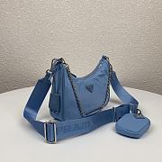 Prada Re-Edition 2005 Nylon Shoulder Bag Blue 1BH204 Size 22x17x6cm - 4