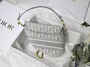 Dior Saddle Bag Grey Oblique Embroidery M0446 Size 25.5x20x6.5cm - 2