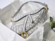 Dior Saddle Bag Grey Oblique Embroidery M0446 Size 25.5x20x6.5cm - 4
