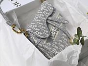 Dior Saddle Bag Grey Oblique Embroidery M0446 Size 25.5x20x6.5cm - 3