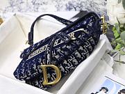 Dior Saddle Bag Blue Oblique Jacquard M0446 Size 25.5x20x6.5cm - 3