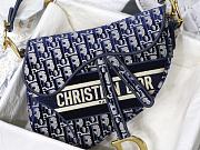 Dior Saddle Bag Blue Oblique Jacquard M0446 Size 25.5x20x6.5cm - 6