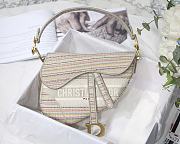 Dior Saddle Bag Pink Oblique Embroidery M0446 Size 25.5x20x6.5cm - 1