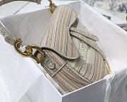 Dior Saddle Bag Pink Oblique Embroidery M0446 Size 25.5x20x6.5cm - 6