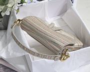 Dior Saddle Bag Pink Oblique Embroidery M0446 Size 25.5x20x6.5cm - 5