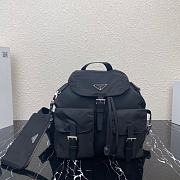 Prada Medium Nylon Backpack Black 1BZ811 Size 23×18×12cm - 1