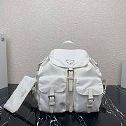 Prada Medium Nylon Backpack White 1BZ811 Size 30×32×15cm - 1