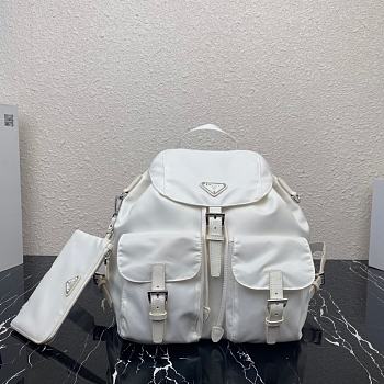 Prada Medium Nylon Backpack White 1BZ811 Size 30×32×15cm