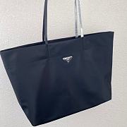 Prada Black Re-Nylon and Saffiano Leather Tote Bag 1BG107 Size 40x34x16cm - 6