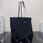 Prada Black Re-Nylon and Saffiano Leather Tote Bag 1BG107 Size 40x34x16cm - 2