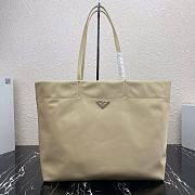 Prada White Re-Nylon and Saffiano Leather Tote Bag 1BG107 Size 40x34x16cm - 1
