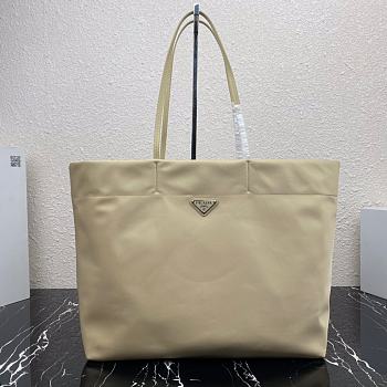 Prada White Re-Nylon and Saffiano Leather Tote Bag 1BG107 Size 40x34x16cm