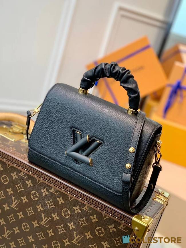 Louis Vuitton Twist One Handle Taurillon Leather Black M57090 Size 23×18×8cm - 1