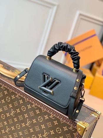 Louis Vuitton Twist One Handle Taurillon Leather Black M57090 Size 18x13x8cm