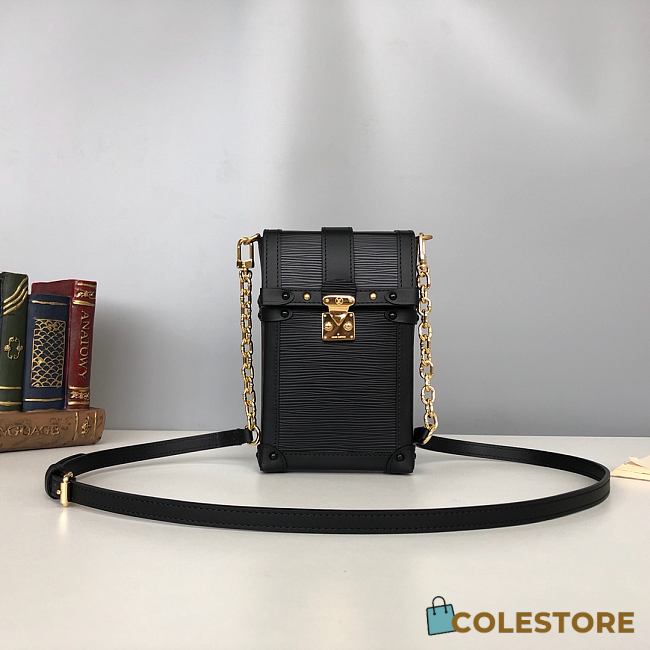 Louis Vuitton Vertical Trunk Pochette Epi Leather In Black M67871 Size 11x17.5x3.5cm - 1
