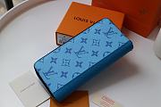 Louis Vuitton Zippy Wallet Vertical Monogram Wallet Canvas In Blue M3046 Size 20x10cm - 3