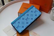 Louis Vuitton Zippy Wallet Vertical Monogram Wallet Canvas In Blue M3046 Size 20x10cm - 4
