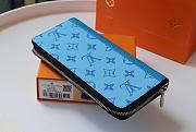 Louis Vuitton Zippy Wallet Vertical Monogram Wallet Canvas In Blue M3046 Size 20x10cm - 5