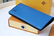Louis Vuitton Brazza Wallet Epi Leather Blue M80788 Size 10x19x2cm - 3