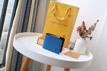 Louis Vuitton Multiple Wallet Epi Leather Blue M30433 Size 11.5x9x1.5cm