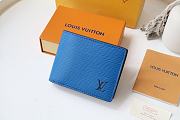 Louis Vuitton Multiple Wallet Epi Leather Blue M30433 Size 11.5x9x1.5cm - 3