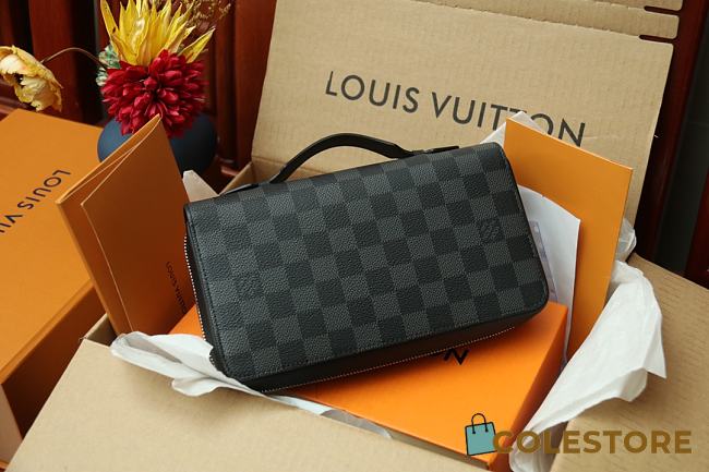 Louis Vuitton Zippy XL Wallet Damier Graphite N41503 Size 23x15x4cm - 1