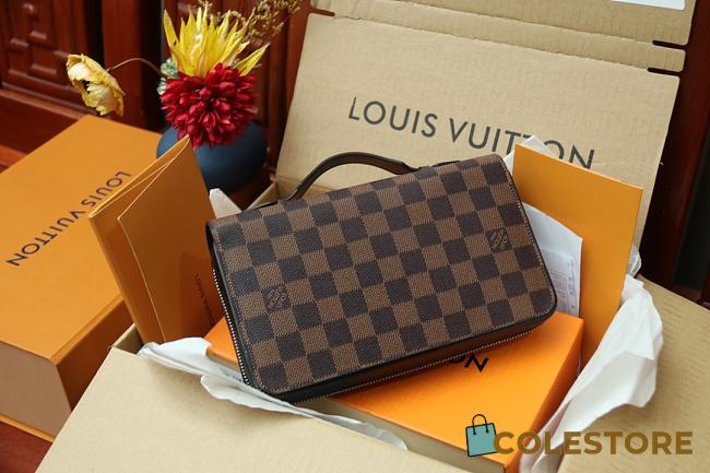 Louis Vuitton Zippy XL Wallet Damier Graphite Brown N41503 Size 23x15x4cm - 1