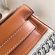 Hermes Kelly Bag Chain Canvas And Brown Caflskin Size 25x35x18cm - 4