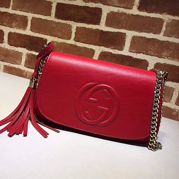 Gucci Soho Leather Flap Shoulder Bag Tassel 336752 Size 25x16x5cm