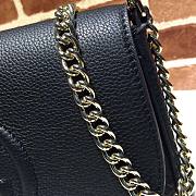Gucci Soho Leather Flap Shoulder Bag Black Gold Tassel 25cm - 4