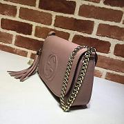 Gucci Soho Leather Flap Shoulder Bag Pink Gold Tassel 25cm - 6