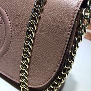 Gucci Soho Leather Flap Shoulder Bag Pink Gold Tassel 25cm - 3