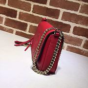 Gucci Soho Leather Flap Shoulder Bag Red Gold Tassel 336752 Size 25x16x5cm - 5