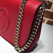 Gucci Soho Leather Flap Shoulder Bag Red Gold Tassel 336752 Size 25x16x5cm - 4
