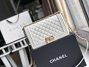 Chanel Medium Classic Boy Bag White A67086 Size 25cm - 1
