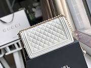 Chanel Medium Classic Boy Bag White A67086 Size 25cm - 5