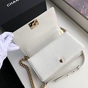 Chanel Medium Classic Boy Bag White A67086 Size 25cm - 4