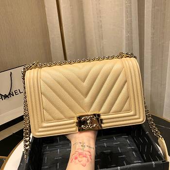 Chanel Chevron Boy Bag A67085 Size 25cm
