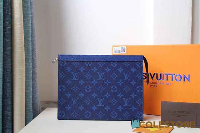 Louis Vuitton Pochette Voyage MM Blue M61692 Size 27×21×3cm - 1