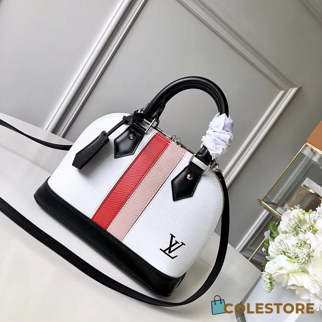 Louis Vuitton Alma BB Epi Leather Bag White/Webbing M40302 25cm - 1