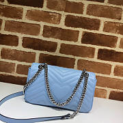 Gucci GG Marmont Matelassé Shoulder Bag Blue 26cm - 2