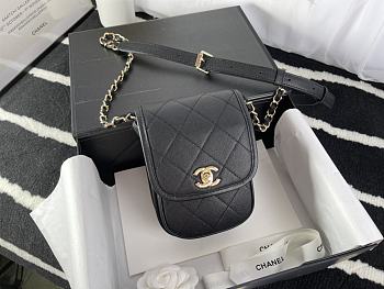 Chanel Mini Denim Messenger Bag Black AS2540 18x10.5x5cm