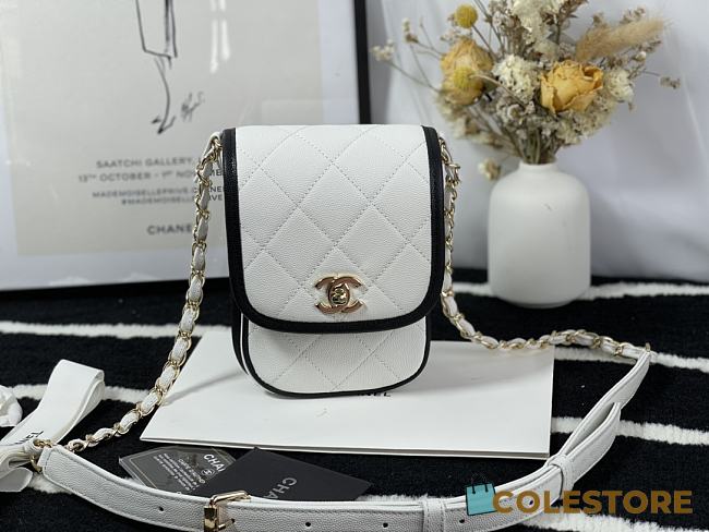 Chanel Mini Denim Messenger Bag Black&White AS2540 18x10.5x5cm - 1