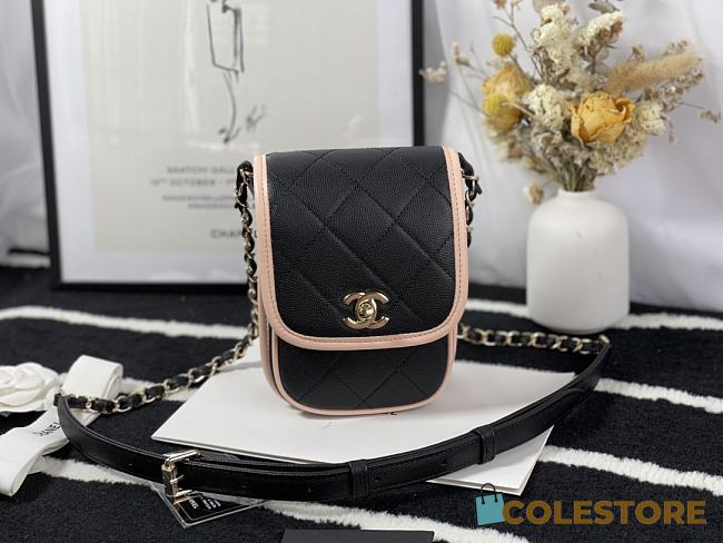 Chanel Mini Denim Messenger Bag Black&Pink AS2540 18x10.5x5cm - 1