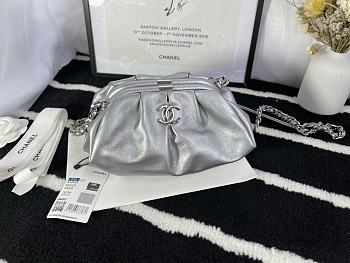 Chanel Cloud Bag Silver Size 22x17x10cm