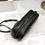 Gucci GG Marmont Small Matelassé Shoulder Bag Black 447632 Size 24x13x7cm - 3