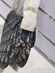 Christian Dior Saddle Bag In Blue Dior Oblique Embroidery 25.5cm - 5