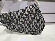 Christian Dior Saddle Bag In Blue Dior Oblique Embroidery 25.5cm - 4