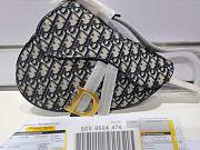Christian Dior Saddle Bag In Blue Dior Oblique Embroidery 25.5cm - 3
